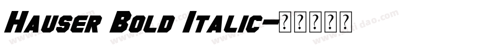 Hauser Bold Italic字体转换